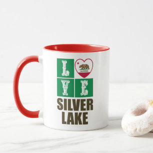 Mug États de Californie Drapeau Heart Silver Lake