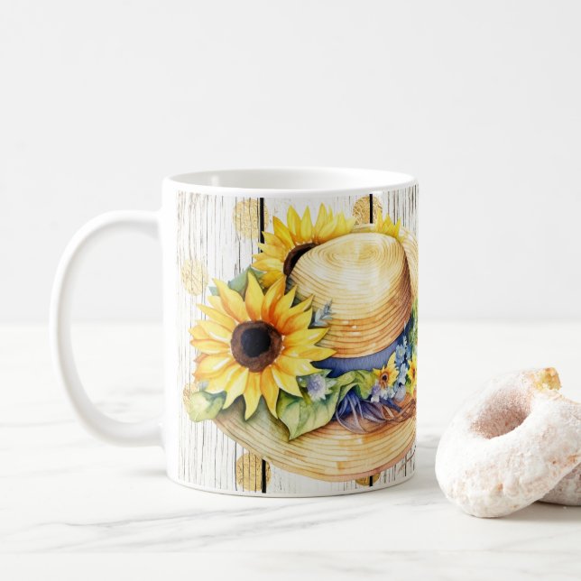 Mug été avec tournesol vintage (Avec donut)