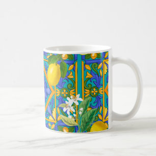 Mug Été, Carreaux siciliens, agrumes, oranges, majol