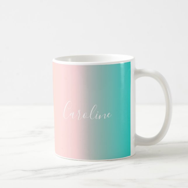 Mug Été Pastel Gradient | Nom de script personnalisé (Droite)
