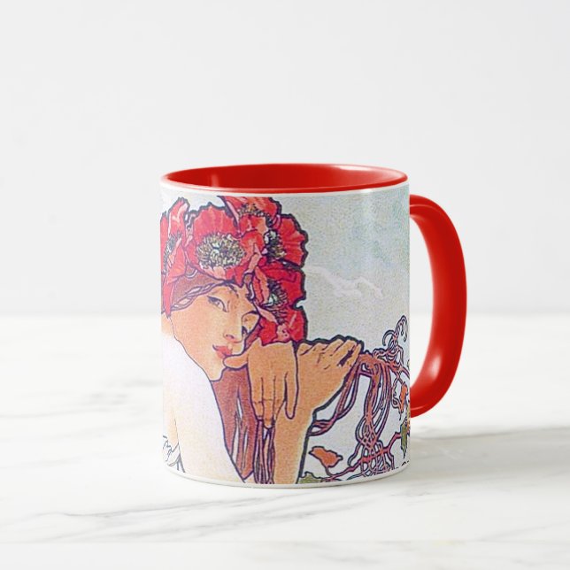 Mug Été (quatre saisons), Alphonse Mucha (Devant droit)