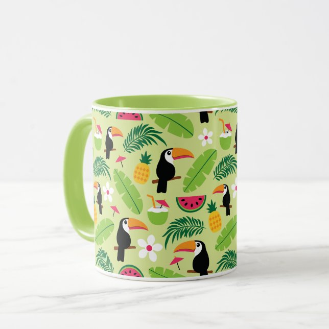 Mug Été tropical de toucan (Devant gauche)