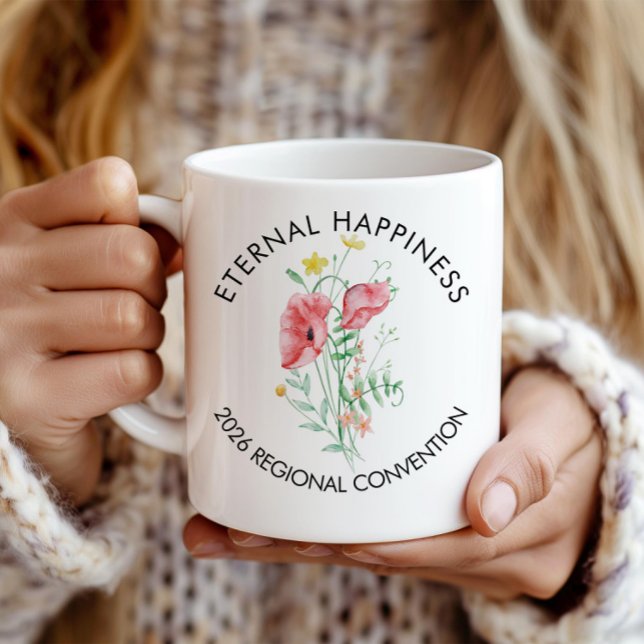 Mug Eternal Happiness 2026 Convention avec fleurs (Créateur téléchargé)