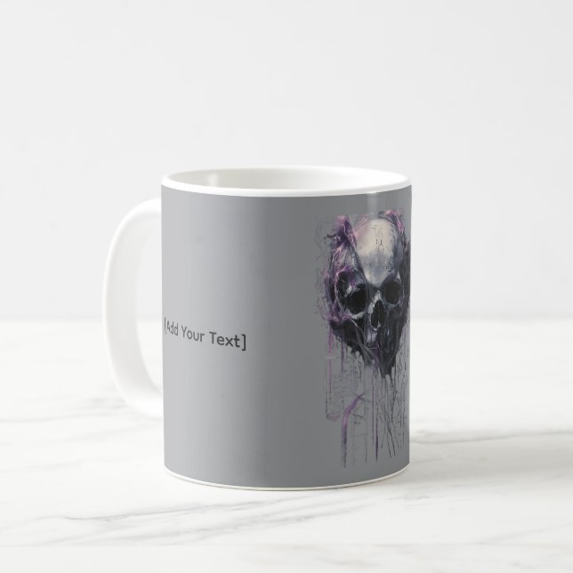 Mug Ethereal Skull Abstract Grunge Dark Art (Devant gauche)