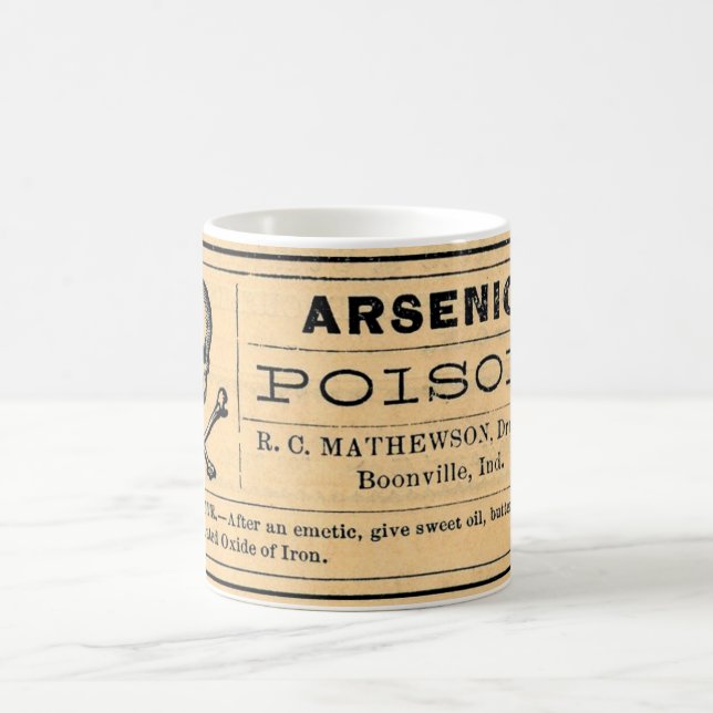 Mug Étiquette arsenical vintage de poison (Centre)