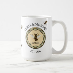 Mug Étiquette d'apiculteur de ferme d'abeille de miel