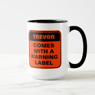 Mug Étiquette d'avertissement orange drôle personnalis