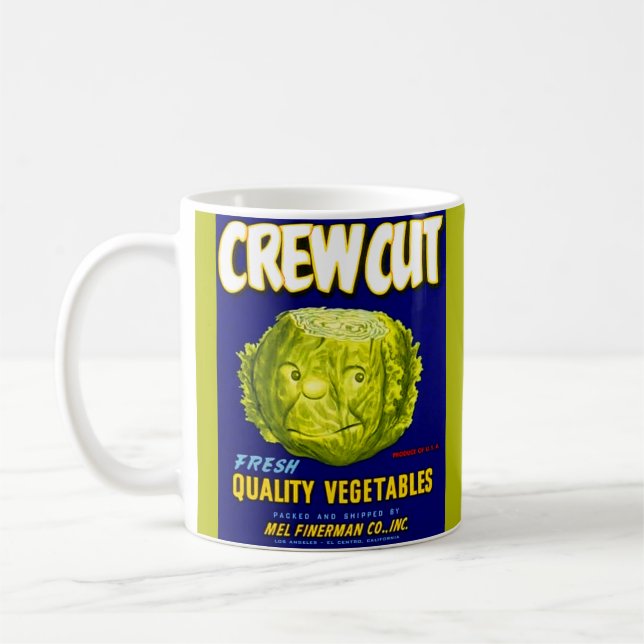 Mug Étiquette de caisse de légumes coupé en équipage (Gauche)