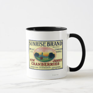 Mug Étiquette de canneberge de marque de lever de