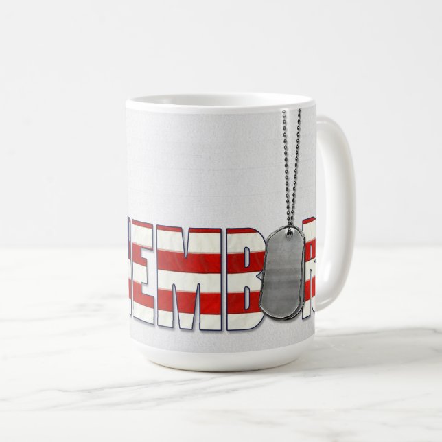 Mug étiquette de chien militaire sur le texte du drape (Devant droit)
