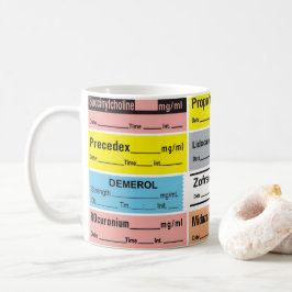Mug Étiquette de médicaments d'anesthésie