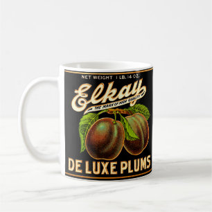 Mug Étiquette de prunes Deluxe Elkay des années 1930