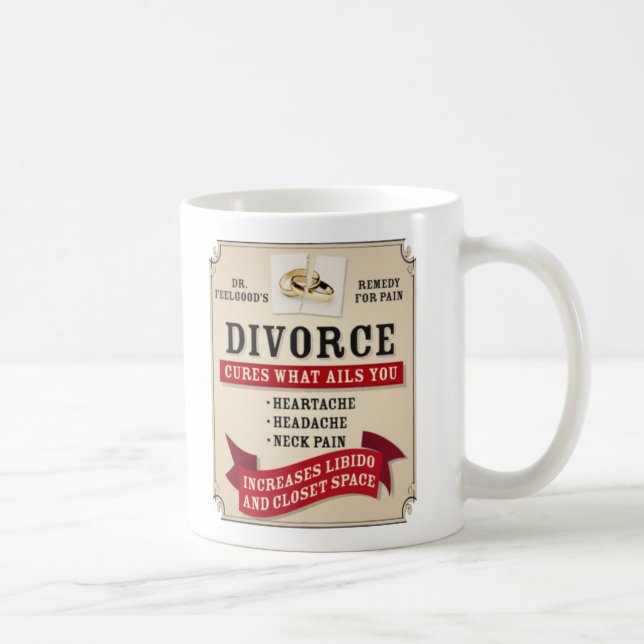 Mug Étiquette médicinal de divorce (Droite)
