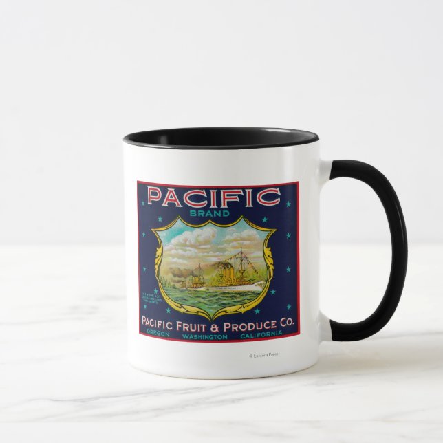 Mug Étiquette Pacific Apple Crate (Droite)