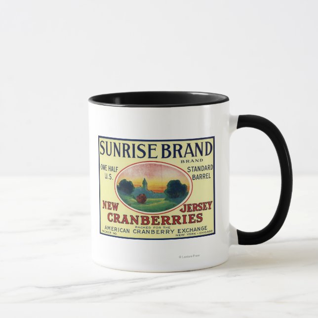 Mug Étiquette Sunrise Brand Cranberry (Droite)