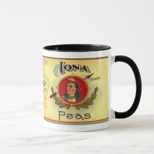 Mug Étiquette végétal vintage - Pois
