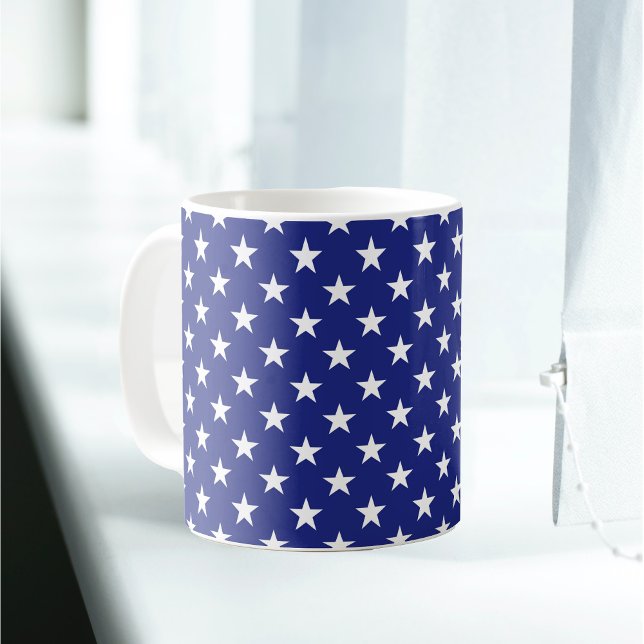 Mug Étoile blanche bleu patriotique (Créateur téléchargé)