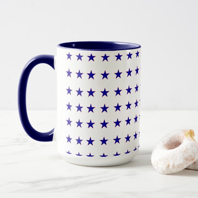 Mug Étoile bleue du drapeau américain (Avec donut)