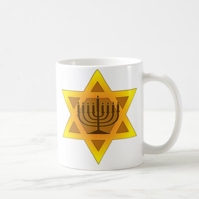 Mug Étoile de David avec Menorah (Droite)