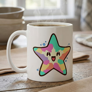 Mug Étoile de mer bébé kawaii souriante avec des bulle