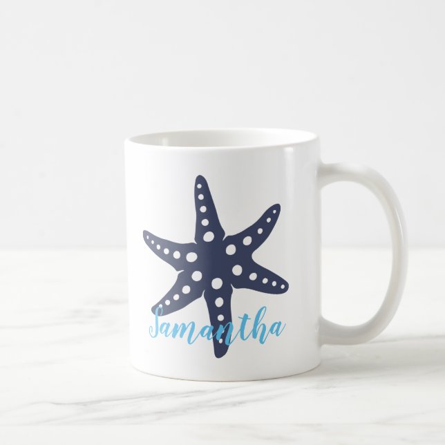 Mug Étoile de mer Midnight Blue Nom (Droite)