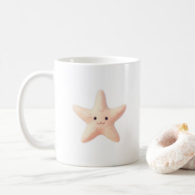 Mug Étoile de mer rose mignonne (Avec donut)