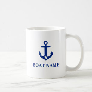 Mug Étoile nautique d'Ancre de nom de bateau