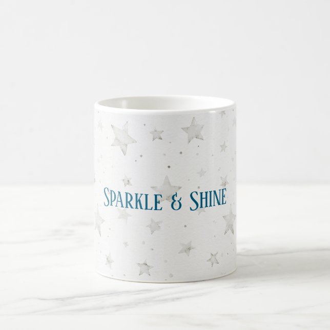 Mug Étoiles blanches scintillent (Centre)
