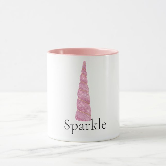 Mug Étoiles de glam rose étincelles Unicorne (Centre)