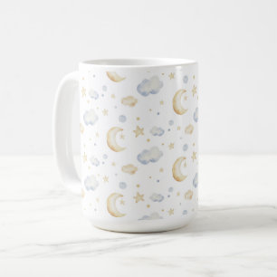 Mug Etoiles de lune d'aquarelle et Motif de nuage