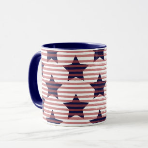 Mug Étoiles et rayures 4 juillet Amérique chic