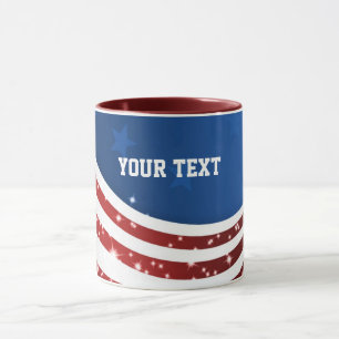 Mug Etoiles et rayures américaines personnalisables