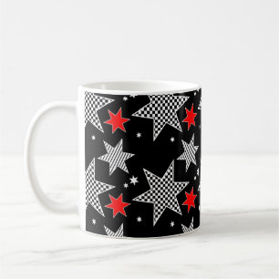 Mug Étoiles noires, rouges et blanches
