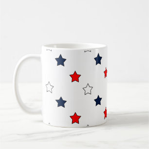 Mug Étoiles patriotiques rouge blanc et bleu