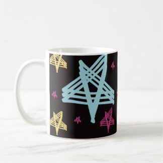 Mug Étoiles qui se balancent rose bleu noir 