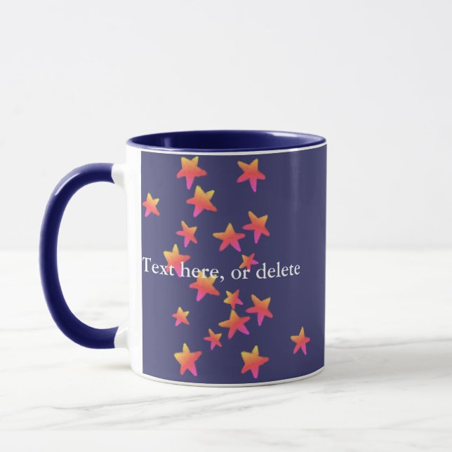 Mug Étoiles rose jaune personnalisées (Gauche)