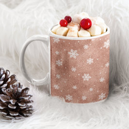 Mug Étoiles roses de Parties scintillant d'or Snowflak