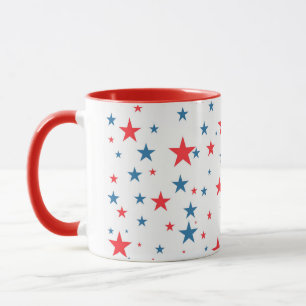 Mug étoiles rouges blanches et bleues