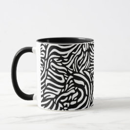 Mug Étonnantes rayures de zèbre noir et blanc