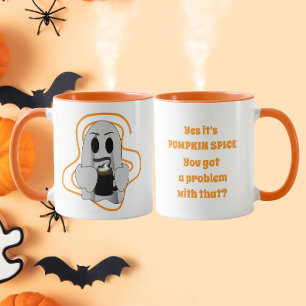 Mug Étrange Fantôme Citrouille Latte Épicé