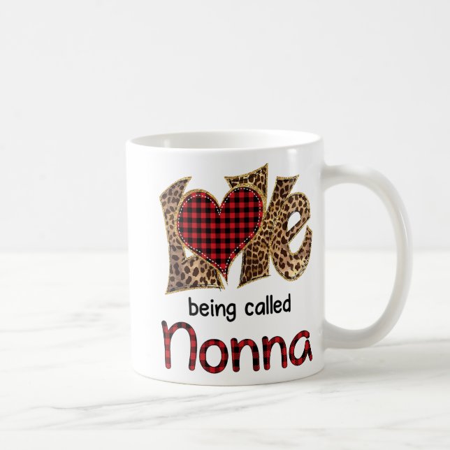 Mug Être appelée Nonna Leopard Heart Happy Mothers Day (Droite)