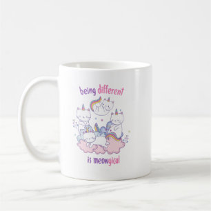 Mug Être différent est miauleux Licorne chat drôle