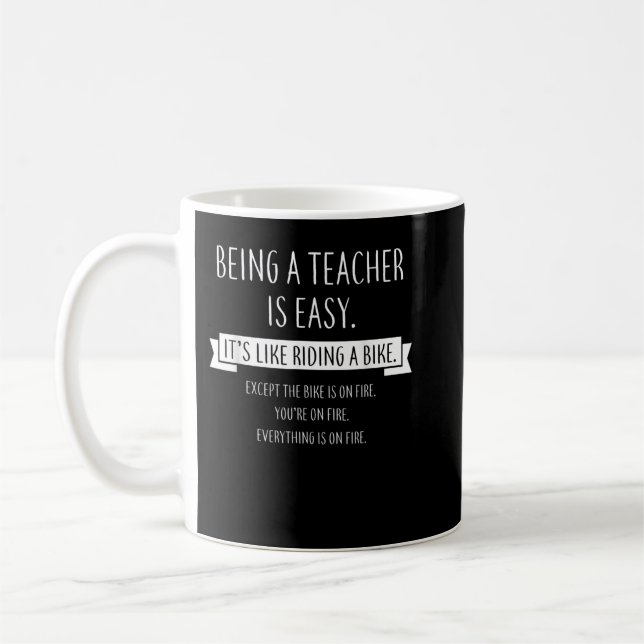 Mug Être enseignant est facile c'est comme faire du vé (Gauche)