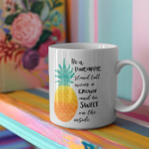 Être un ananas Inspirationnel Aquarelle Typographi