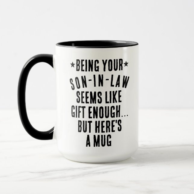 Mug Être votre gendre semble être un cadeau suffisant  (Gauche)