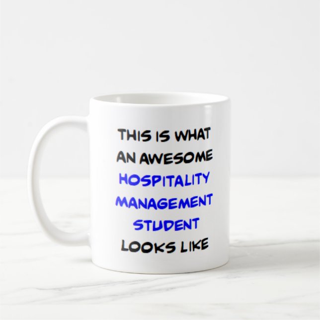 Mug étudiant en gestion d'hospitalité, génial (Gauche)