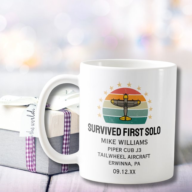 Mug Étudiant pilote premier avion solo Personnalisé (Créateur téléchargé)