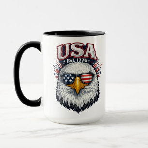 Mug ÉUA Établis. 1776 Aigle-Graphique Patriotique Aigl