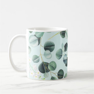Mug Eucalyptus Bliss : Motif d'aquarelle turquoise.