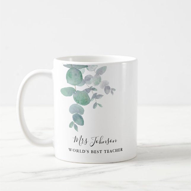 Mug Eucalyptus Greenery Enseignant  (Gauche)